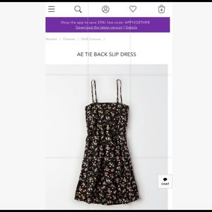 american eagle tie back floral dress